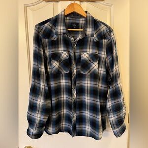 America Eagle Long Sleeve Button Down Flannel Shirt